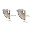 ACXZ 8inch 12inch Art Deco Shelf Brackets, Golden Designer Wall Floating Shelves, Fan-Shaped Wall Support Bracket for Home Decoration, Storage, Organization, Set of 2 view 3