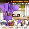 12 Pcs Purple Kitchen Utensils Set with Holder Versatile Silicone Utensils Set for Cooking and Baking, Gentle on Pots and Pans, Heat-Resistant, Stylish, Easy to Clean, Purple Kitchen Accessories view 3