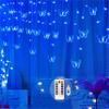 Butterfly Curtain Fairy Lights USB Plug in,8 Modes 120 LED 19.7FT Firefly Twinkle Timer String Lights with Remote, Waterproof Copper Wire for Bedroom Patio Christmas Wedding Party Dorm (Blue) view 1