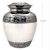 Akanksha Arts Small 6 x 4 inch Brass Cremation Urn Memorial Container - 650 ml, White. Rare Handicraft, with Bag view 3