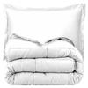 RMS BEDDING Comforter Set 600 Thread Count 400 GSM Luxurious Classic Light 3 Pieces Comforter with 2 Pillowshams Full/Queen(90" X 90") Colour-White view 1
