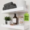 BAOBAB WORKSHOP Wood Floating Shelves for Wall White - Bathroom Floating Shelves White - Small Wall Mounted Shelf White for Bedroom Kitchen Living Room - 16D x 6.7W Inch, Set of 2 view 1