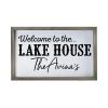 LifeSong Milestones Personalized Home Framed Shadow BoxWelcome to The Lake House Gift for Parents, Christian Wall Decor for Husband, Wife Housewarming Table and Shelf Sitters 12x18 (Gray) view 1