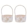 harayaa Set of 2 Pieces Elegant Champagne Floral Flower Girls Basket view 1