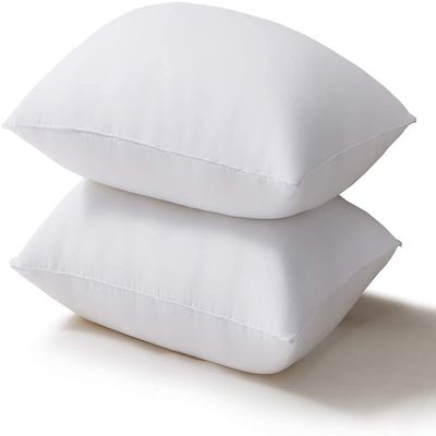 Acanva Bed Pillows for Sleeping 2 Pack, Alternative Microfiber Filled, Natural Cover Skin-Friendly, Soft and Supportive for Side Back Sleepers, King (Pack of 2), White