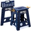 Delxo 16 Inch Folding Step Stool,Foldable Stool for Adults,Portable Collapsible Plastic Stepstool,Non Slip Folding Stools for Kitchen Bathroom Bedroom Up to 400LBS,(Royal Blue 1PC) view 1