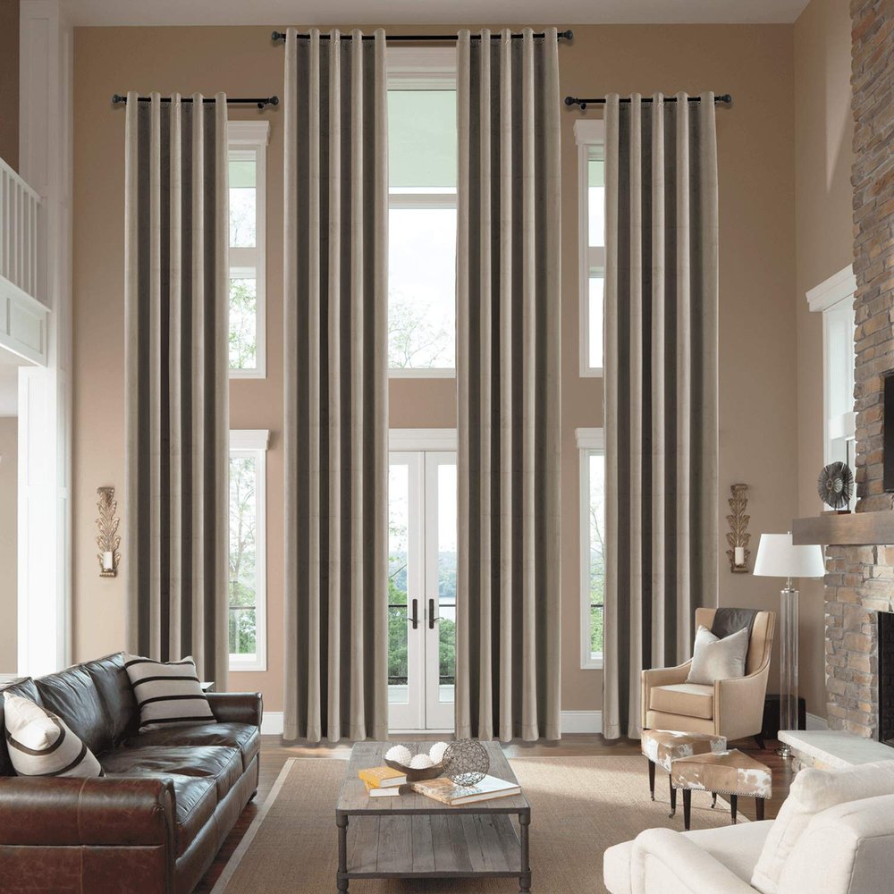 cololeaf Home Decor Velvet Curtain 96 Inches Long Grommet Curtain Panel Window Treatment for Living Room - Extra Wide Curtain for Hall Guest Room - Taupe 100W x 96L Inch (1 Panel)