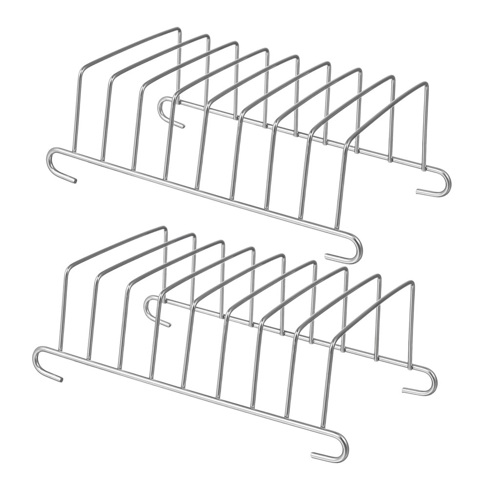 Cabilock 2pcs Stainless Steel Toast Slice Holder 8 Slot Toast and Bread Rack Serving Food Breakfast Stand Cooking Air Fryer Food Serving Dish 15.5X8.5X1.8CM,Silver,HYFLQ54ZA8G203ZEV515IQ