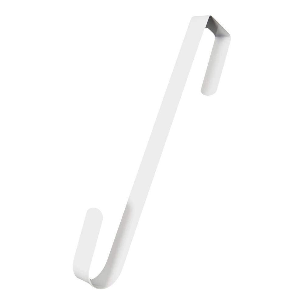 DUO ER Wreath Hanger Hook Black Premium Over The Door Metal Sided Wreath Hanger Kitchen Hanging Storage Hook (Color : White)