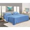 5 Pcs Split Bed Sheet Set + Duvet Cover with Zipper Closure & Corner Ties 100% Combed Cotton 600 TC Split King Size Sheet Set For Adjustable Bed All Around Fitted Upto 14" DP(6 PC | Calm Blue) view 2