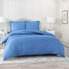 5 Pcs Split Bed Sheet Set + Duvet Cover with Zipper Closure & Corner Ties 100% Combed Cotton 600 TC Split King Size Sheet Set For Adjustable Bed All Around Fitted Upto 14" DP(6 PC | Calm Blue) view 4