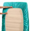 5 Pcs Split Bed Sheet Set + Duvet Cover with Zipper Closure & Corner Ties 100% Combed Cotton 600 TC Split Cal-King Size Sheet Set For Adjustable Bed All Around Fitted Upto 14" DP(6 PC | Teal) view 3