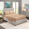 5 Pcs Split Bed Sheet Set + Duvet Cover with Zipper Closure & Corner Ties 100% Combed Cotton 600 TC Split King Size Sheet Set For Adjustable Bed All Around Fitted Upto 14" DP(6 PC | Taupe) view 1