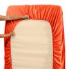 5 Pcs Split Bed Sheet Set + Duvet Cover with Zipper Closure & Corner Ties 100% Combed Cotton 600 TC Split King Size Sheet Set For Adjustable Bed All Around Fitted Upto 14" DP(6 PC | Orange) view 3