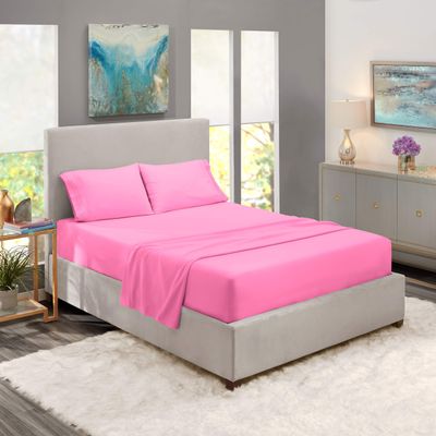 5 Pcs Split Bed Sheet Set + Duvet Cover with Zipper Closure & Corner Ties 100% Combed Cotton 600 TC Split King Size Sheet Set For Adjustable Bed All Around Fitted Upto 14" DP(6 PC | Light Pink)