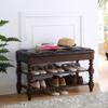 LEILISI Shoe Bench, Wood Storage Bench with Cushion Seat, Shoe Rack with Hidden Storage Space for Entryway Living Room Bedroom Hallway (Walnut, 31.5'') view 4