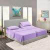 5 Pcs Split Bed Sheet Set + Duvet Cover with Zipper Closure & Corner Ties 100% Combed Cotton 600 TC Split King Size Sheet Set For Adjustable Bed All Around Fitted Upto 14" DP(6 PC | Lavender) view 2
