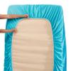 5 Pcs Split Bed Sheet Set + Duvet Cover with Zipper Closure & Corner Ties 100% Combed Cotton 600 TC Split Cal-King Size Sheet Set For Adjustable Bed All Around Fitted Upto 14" DP(6 PC | Beach Blue) view 3