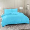 5 Pcs Split Bed Sheet Set + Duvet Cover with Zipper Closure & Corner Ties 100% Combed Cotton 600 TC Split Cal-King Size Sheet Set For Adjustable Bed All Around Fitted Upto 14" DP(6 PC | Beach Blue) view 4