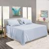 5 Pcs Split Bed Sheet Set + Duvet Cover with Zipper Closure & Corner Ties 100% Combed Cotton 600 TC Split Cal-King Size Sheet Set For Adjustable Bed All Around Fitted Upto 14" DP(6 PC | Ice Blue) view 2