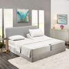 5 Pcs Split Bed Sheet Set + Duvet Cover with Zipper Closure & Corner Ties 100% Combed Cotton 600 TC Split King Size Sheet Set For Adjustable Bed All Around Fitted Upto 14" DP(6 PC | White) view 2