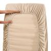 5 Pcs Split Bed Sheet Set + Duvet Cover with Zipper Closure & Corner Ties 100% Combed Cotton 600 TC Split King Size Sheet Set For Adjustable Bed All Around Fitted Upto 14" DP(6 PC | Beige Cream) view 3