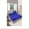 5 Pcs Split Bed Sheet Set + Duvet Cover with Zipper Closure & Corner Ties 100% Combed Cotton 600 TC Split King Size Sheet Set For Adjustable Bed All Around Fitted Upto 14" DP(6 PC | Royal Blue) view 2