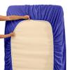 5 Pcs Split Bed Sheet Set + Duvet Cover with Zipper Closure & Corner Ties 100% Combed Cotton 600 TC Split King Size Sheet Set For Adjustable Bed All Around Fitted Upto 14" DP(6 PC | Royal Blue) view 3