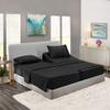 5 Pcs Split Bed Sheet Set + Duvet Cover with Zipper Closure & Corner Ties 100% Combed Cotton 600 TC Split King Size Sheet Set For Adjustable Bed All Around Fitted Upto 15" DP(6 PC | Black) view 2