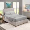 5 Pcs Split Bed Sheet Set + Duvet Cover with Zipper Closure & Corner Ties 100% Combed Cotton 600 TC Split King Size Sheet Set For Adjustable Bed All Around Fitted Upto 14" DP(6 PC | Silver Grey) view 1