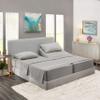 5 Pcs Split Bed Sheet Set + Duvet Cover with Zipper Closure & Corner Ties 100% Combed Cotton 600 TC Split King Size Sheet Set For Adjustable Bed All Around Fitted Upto 14" DP(6 PC | Silver Grey) view 2
