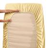 5 Pcs Split Bed Sheet Set + Duvet Cover with Zipper Closure & Corner Ties 100% Combed Cotton 600 TC Split King Size Sheet Set For Adjustable Bed All Around Fitted Upto 15" DP(6 PC | Vanilla) view 3
