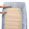 5 Pcs Split Bed Sheet Set + Duvet Cover with Zipper Closure & Corner Ties 100% Combed Cotton 600 TC Split King Size Sheet Set For Adjustable Bed All Around Fitted Upto 15" DP(6 PC | Ice Blue) view 3