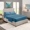 5 Pcs Split Bed Sheet Set + Duvet Cover with Zipper Closure & Corner Ties 100% Combed Cotton 600 TC Split King Size Sheet Set For Adjustable Bed All Around Fitted Upto 16" DP(6 PC | Blue Heaven) view 1