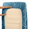 5 Pcs Split Bed Sheet Set + Duvet Cover with Zipper Closure & Corner Ties 100% Combed Cotton 600 TC Split King Size Sheet Set For Adjustable Bed All Around Fitted Upto 16" DP(6 PC | Blue Heaven) view 3