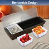 3 Compartment Garnish Tray with Lid, Plastic Bar Fruit Caddy Veggie Condiment Container Ice Chilled Serving Tray for Bartenders, Serving Taco, Ice Cream, Salad Bar Topping Organizer view 2