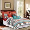 C&F Home Aqua Valley 2 Piece Twin Quilt Set Orange Geometric Print 100% Cotton Lightweight Machine Washable Reversible Bedspread Coverlet Twin 2 Piece Set Orange view 1