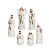 C&F Home Traditional Christmas Nativity Set Christ with Leaves Set of 6 3.62" x 2.17" x 7.56" White view 1
