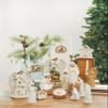 C&F Home Traditional Christmas Nativity Set Christ with Leaves Set of 6 3.62" x 2.17" x 7.56" White view 2