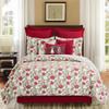 C&F Home Eve Red & Green Botanical Reversible Holly Sprig Christmas Holiday Poinsettia Full/Queen Quilt Set Full/Queen 3 Piece Set Red view 2