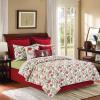 C&F Home Eve Red & Green Botanical Reversible Holly Sprig Christmas Holiday Poinsettia Full/Queen Quilt Set Full/Queen 3 Piece Set Red view 3