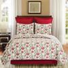 C&F Home Eve Red & Green Botanical Reversible Holly Sprig Christmas Holiday Poinsettia Full/Queen Quilt Set Full/Queen 3 Piece Set Red view 4