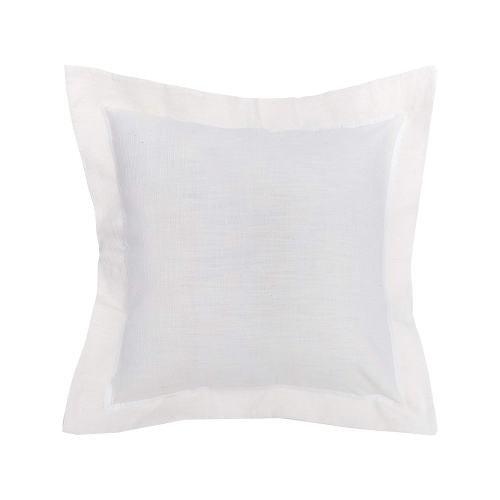 C&F Home Frost Flange Decor Decoration Throw Pillow 18" x 18" for Sofa Couch Or Bed 18" x 18" White
