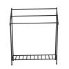 C&F Home Iron 3-Rung Blanket & Quilt Storage Organizer Rack 30" x 36" All Seasons Spring Fall Winter Home Living Room Bedroom Fireplace Sturdy Decor Decoration 30 x36 inches Black view 1
