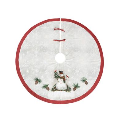 C&F Home Woodland Treeskirt 54" White