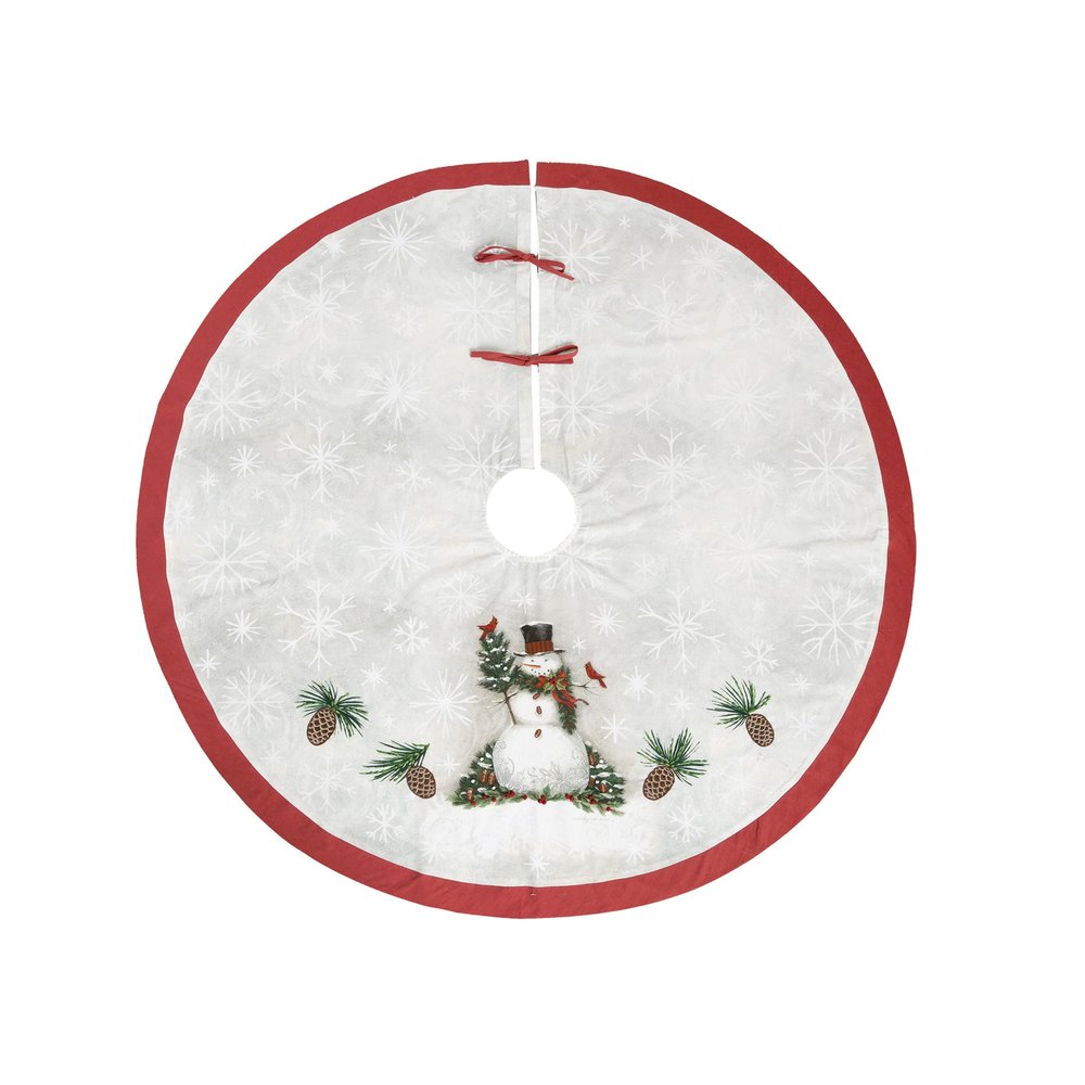 C&F Home Woodland Treeskirt 54" White