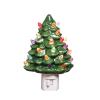 C&F Home Festive Christmas Tree Plug-in Night Light Xmas Winter Holidays Home Hallway Living Room Bedroom Bathroom Nightlights Premium Decor Decoration L4 X W3.3 X H5.7 Green view 1