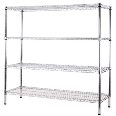 Regal Altair 21" Deep x 48" Wide x 54" High 4 Tier Chrome Wire Shelving Kit | NSF Commercial Storage Rack Unit