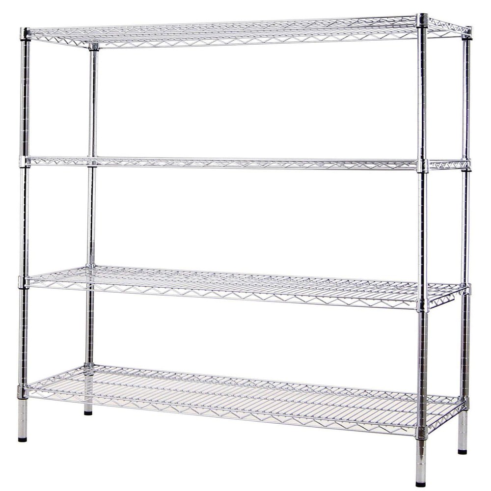 Regal Altair 21" Deep x 48" Wide x 54" High 4 Tier Chrome Wire Shelving Kit | NSF Commercial Storage Rack Unit