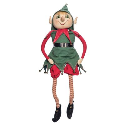 C&F Home Rocket Christmas Elf Joe Spencer Gathered Traditions Soft Figure Figurine Xmas Festive Winter Holidays Home Living Room End Table Fireplace Mantle Tabletop Decor Decoration 10" x 8" x 28"
